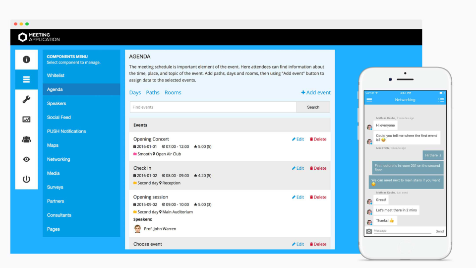 screenshot of Meeting Application